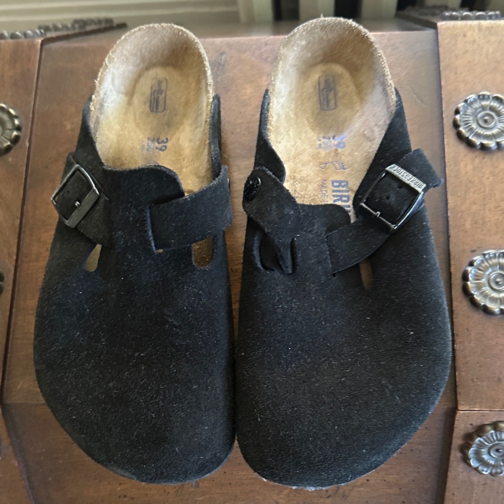 Birkenstock Black Suede Mules
